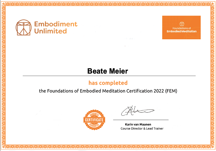 Zertifikat Grundlagen Embodied Meditation